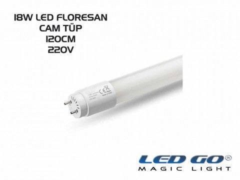 CAM TÜP LED FLORESAN 18W T8 1200MM 220V (30'lu PAKET OLARAK SATILIR)