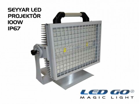 CPXS-X2-100-24, Seyyar COBLed Projektör,100W, 220V, IP67, Temperli Camlı