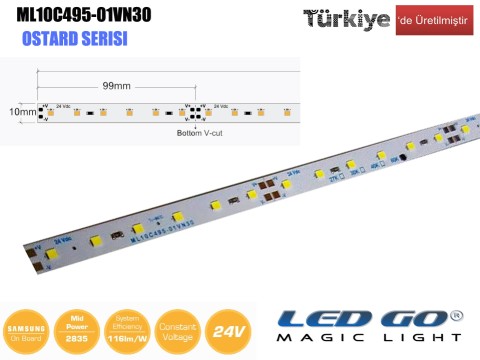 ML10C495-01VN30 | 2835 LEDBAR-50CM-60LED/M-24VDC CEM1 PCB 10mm OSRAM/SAMSUNG LED