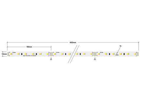 ML10C495-01VN30 | 2835 LEDBAR-50CM-60LED/M-24VDC CEM1 PCB 10mm OSRAM/SAMSUNG LED