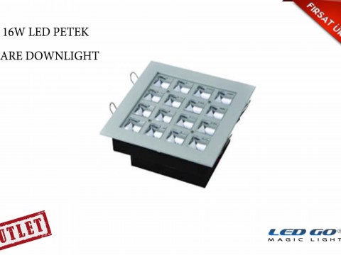 16W KARE PETEK LED DOWNLIGHT-SIVA ALTI-220V