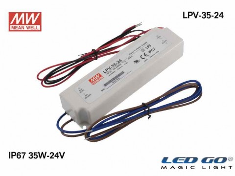 MEAN WELL  LPV-35-24 35 W, 24 V, 1.5 A,SABİT VOLTAJ