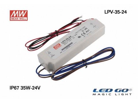 MEAN WELL  LPV-35-24 35 W, 24 V, 1.5 A,SABİT VOLTAJ