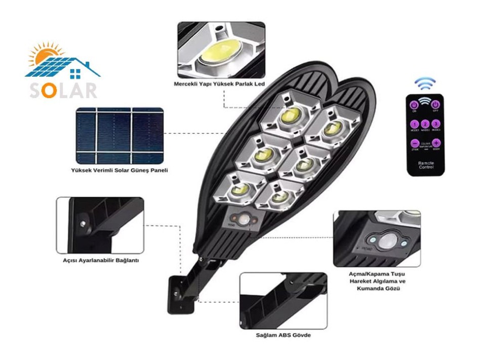 Kumandalı Solar Sokak Armatürü FL-3281