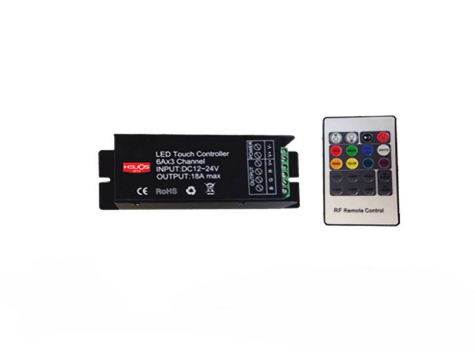 RF RGB Kontrol Cihazı Uzaktan Kumandalı 12-24V 3x6A 