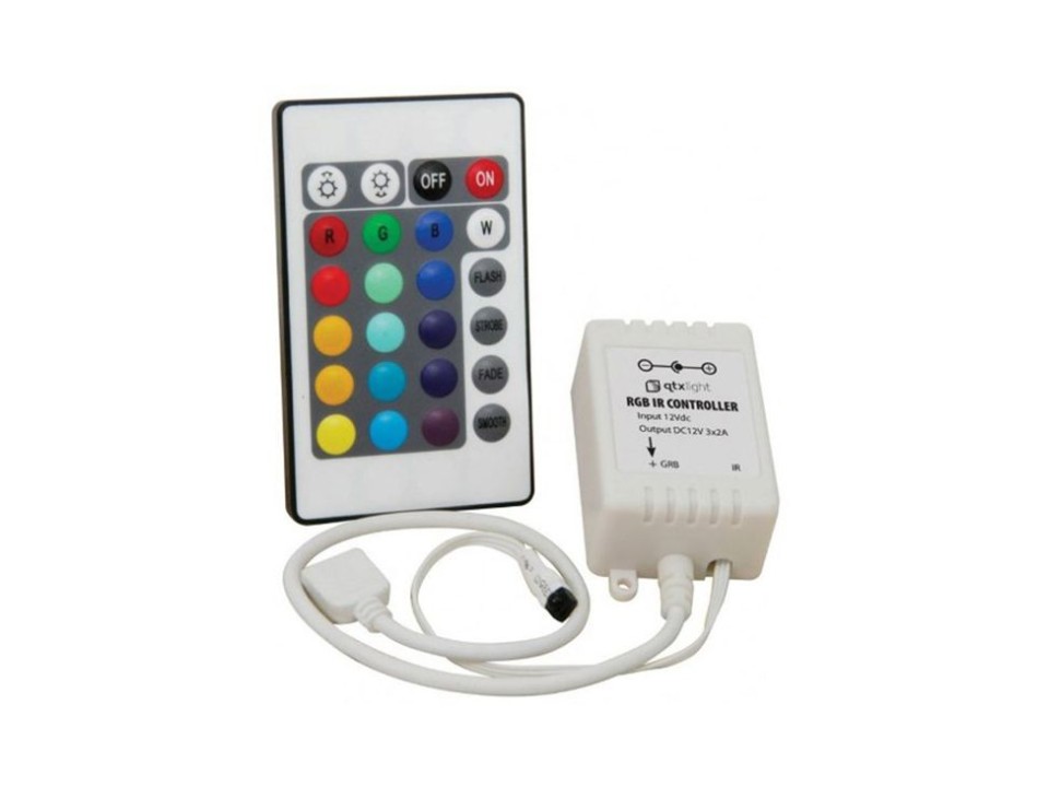 IR RGB Kontrol Cihazı Uzaktan Kumandalı 12V 3x2A 